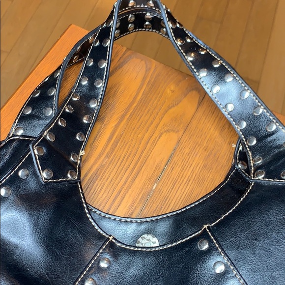 La Philippe Faux Leather Black satchel handbag - Picture 4 of 8